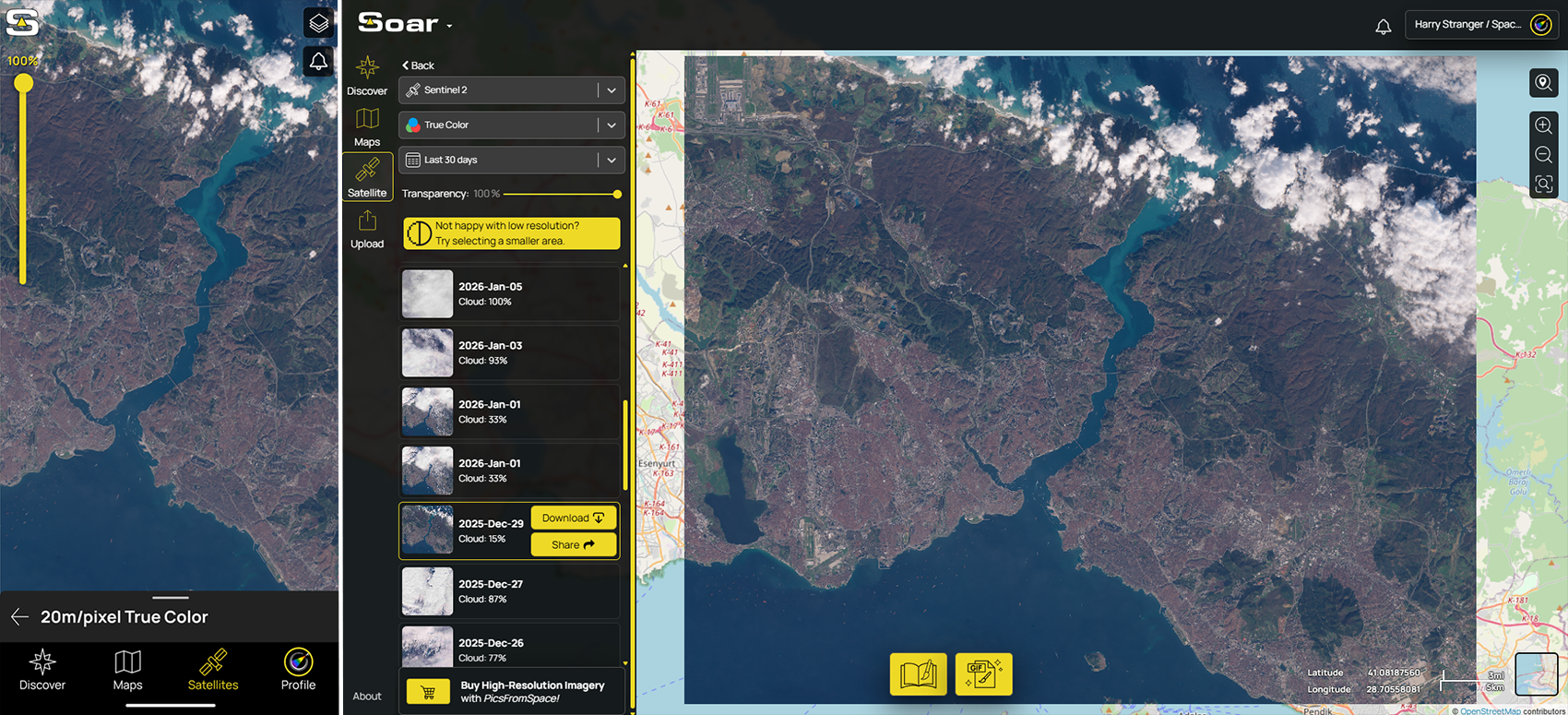 Screenshots of the Soar platform on mobile (left) and desktop (right) Screenshots of the Soar platform on mobile (left) and desktop (right)