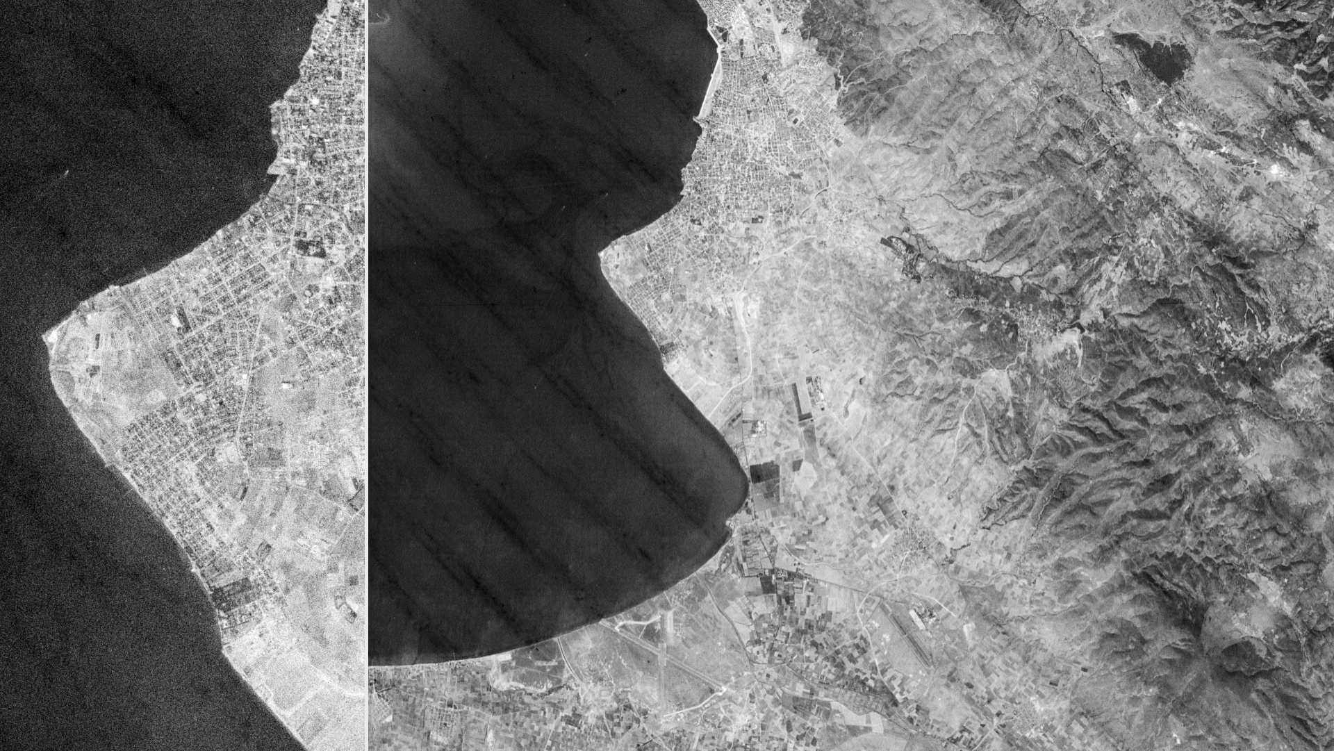 A KH-1 CORONA image of Thessaloniki, Greece, taken on August 18, 1960. A KH-1 CORONA image of Thessaloniki, Greece, taken on August 18, 1960.